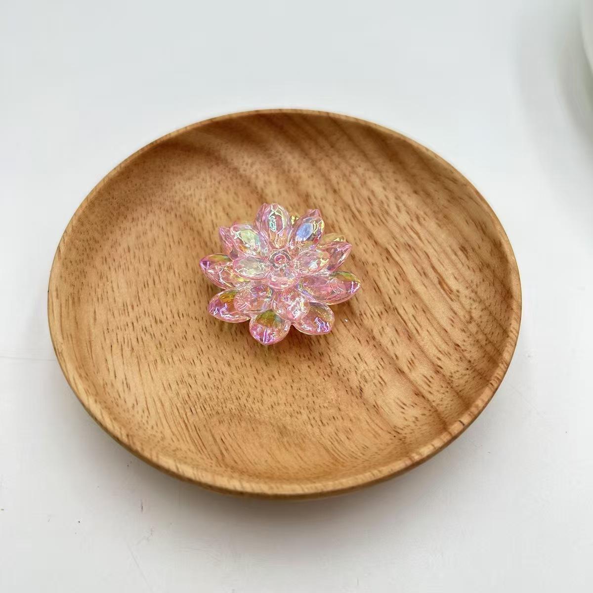 H041 1セット3個蓮の花型ビーズ